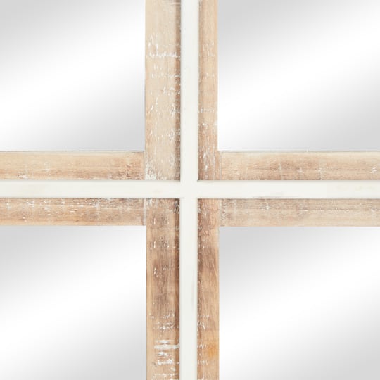 35" Brown Wood Rustic Wall Mirror
